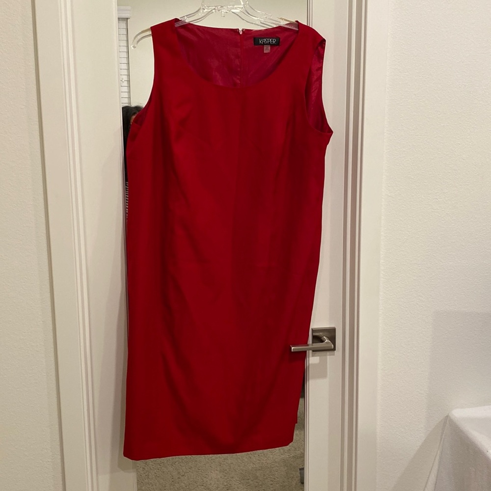 Kasper Red Sheath Dress Size 22W